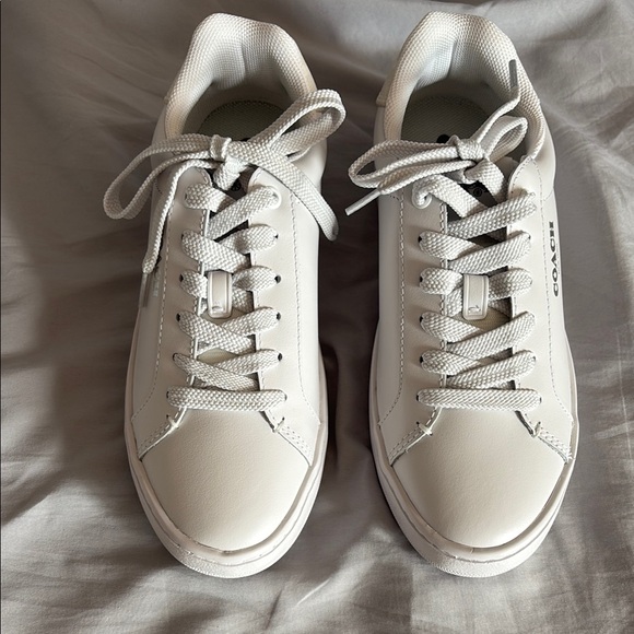 Coach White Leather Court Sneakers - Picture 2 of 6